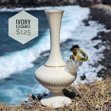Upcycled Girly Ceramic Vase Bong Vintage Petite Bubbler  picture