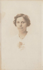 WOMAN WITH FLOWER DRESS PORTRAIT REAL PHOTO POSTCARD PAULDING OH OHIO 1910 RPPC picture