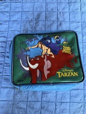 VTG  90’s Tarzan Lunchbox Thermos Disney 1999 Soft Blue picture