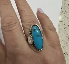Ring, Turquoise, Sterling Silver, Size 7.5 picture