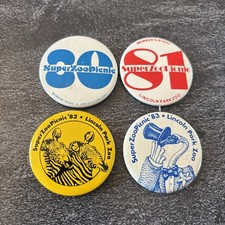 Vintage Lincoln Park Chicago Pin-back Button Lot Super Zoo Picnic 80,81,82 & 83 picture