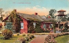 Pasadena CA California Bungalow Franklin Ave House Water Tower Vtg Postcard W2 picture