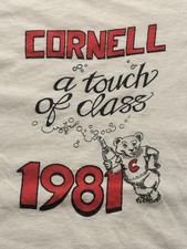 Vintage 1981 Cornell University Women’s Ringer T Shirt Lot of 2 USA Made M picture