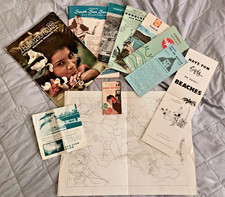 11 Vintage Hawaii Travel Brochures Maps Oahu Honolulu + South Seas Songbook picture