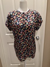 Escada Margaretha Ley Silk short sleeve Blouse Italy Size 36 picture