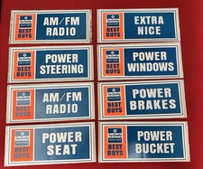 16 - Vtg 1970s Dealership Used Car Windshield Signs Feature Cards  picture