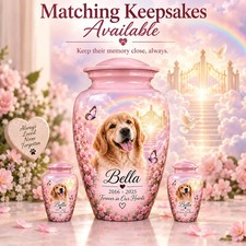 Pet Urn with Photo Personalized Dog 10 + 3 inch  ship by fedex Fast shipping picture