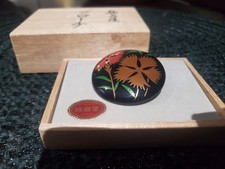 Japan Wajima Lacquer Brooch Corsage Flower Traditional Crafts Obi dome  picture