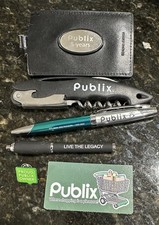 Publix Collectible Lot 2 - VTG Pin 5 Year Luggage Tag Pens Bottle Opener 6 Items picture
