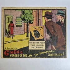 G-Men & Heroes of the Law Gum Inc #104 The Fingerprints Confession Vintage 1936 picture