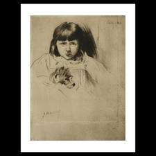 Julian Alden Weir - Caro (1890) Art Card Print picture