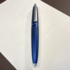 Diplomat Aero Blue Metal Ballpoint Pen, Chrome Trim picture