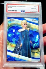 2025 Topps Chrome disney Sapphire Elsa PSA 10 ❄️ picture