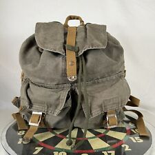 Vintage Old Navy Surplus Gear Bag String Knapsack Backpack Drab Green Canvas picture