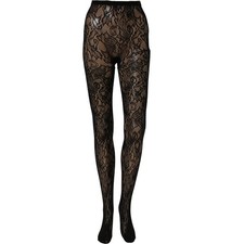 DRIES VAN NOTEN Socks Black Floral Fishnet Tights Stocking Pantyhose s. M 150usd picture