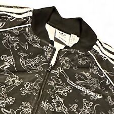 Disney Adidas Goofy Super Star Track Jacket Black And White Mens SZ Large picture
