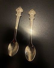 Rolex Lucerne Switzerland Vintage Travel Souvenir Spoons Lot of 2 Silver Metal picture