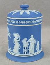 19th Century Wedgwood Blue & White Jasperware Neoclassical Jar / Container picture