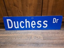 Vintage Duchess Street Sign Royal Blue Metal Disney Aristocats Alice Wonderland picture