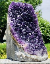 2.85 lb Amethyst Crystal Quartz Geode Natural  ( display specimen ) US Seller picture