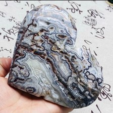549g Natural Mexican Crazy Lace Agate heart-shapedagate crystal super large gem picture