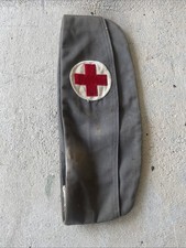 WW2 Korea Red Cross Military 1945-60’s First Aid Vintage Gray Stained Hat Cap picture