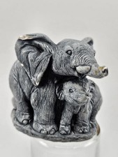 Rare Mt. St. Helen's Volcanic Ash Elephant & Calf Figurine Sculpture 1980s picture