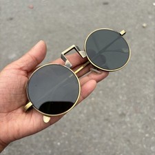 Round Vintage Style Sunglasses Crystal Frame Retro Costume Eyewear Old Glasses picture
