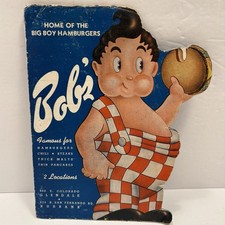 Vintage Bob’s Big Boy Die Cut Menu Glendale & Burbank Restaurant Ephemera picture