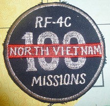 Patch - 100 MISSIONS - OVER NVN - USAF 432nd TFW - RF-4C - Vietnam War - X.171 picture