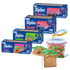 Ziploc Storage Bags Variety Pack 190Ct Total 42Ct Storage Gallon And 48Ct picture