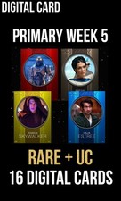 PRIMARY Week 5 RARE/UC Purple Yellow Red Blue 16 Card Topps Star Wars Trader picture