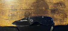 SARGE SK-800 Tanto Combo Edge 440C Stainless Liner Lock Metal Handle Clip picture