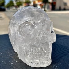 2.22LB Rare white crystal transparent skull hand carved specimen healing picture