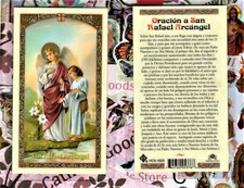 Oracion a San Rafael Arcangel - Spanish - Laminated Holy Card 182S picture