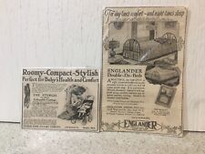 Lot Of 2 Ads - 1924 Englander Bed - 1909 Sturgis Collapsible Carriage picture