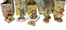 Enesco Memories of Yesterday Figurine 5 Lot Vintage Porcelain Multicolor Floral picture