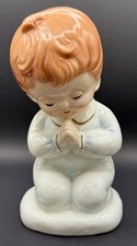 Vintage 1985 Lefton China Praying Boy Figurine 04859 Hand Painted Japan 6.5” picture