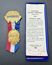1964 DEMOCRATIC NATIONAL CONVENTION HONORED GUEST, LBJ,  PIN BADGE IN BOX M11 picture