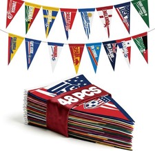 2026 World Cup Country Flag Pennants 48Pcs 10x23cm Triangle Flags Polyester r... picture