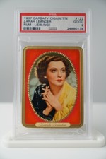 Vintage 1937 ZARAH LEANDER Garbaty Tobacco Card #122 PSA 2 GOOD picture