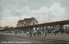 The Scene at the Depot, Train Station, Asbury Park, N.J., Very Early Postcard picture