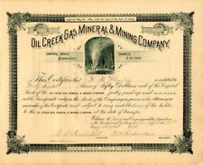 Oil Creek Gas Mineral and Mining Co. - Stock Certificate - Mining Stocks picture