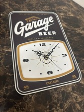 Vintage look Garage Beer clock on .080 alum custom sign 12