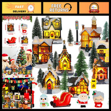 29 Pcs LED Lighted Christmas Village Set - Holiday Decor, Festive Party Display picture