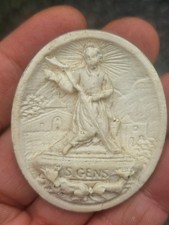 Antique 19thc meerschaum bas relief plaque Saint Gens Baucuet picture