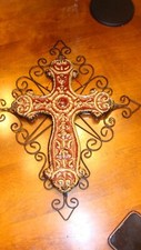 GORGEOUS CROSS ~ Clay ~ 14.5”x12” ~ VERY EXCELLENT CONDITION ~ picture