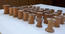 Vintage empty wooden thread spools lot of 48,  picture