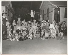 Antique Halloween Photo Kids Dressed up in Creepy Costumes 1940s 50s 8