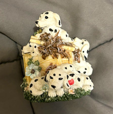 Dalmatian Dog & Puppies Resin Figurine Dog Family Crate House Scene picture